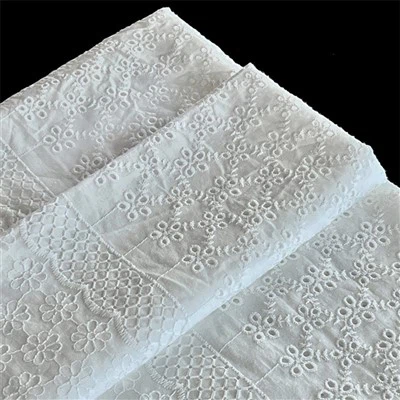 Απλό λευκό βαμβακερό ύφασμα κεντητικής ματιών